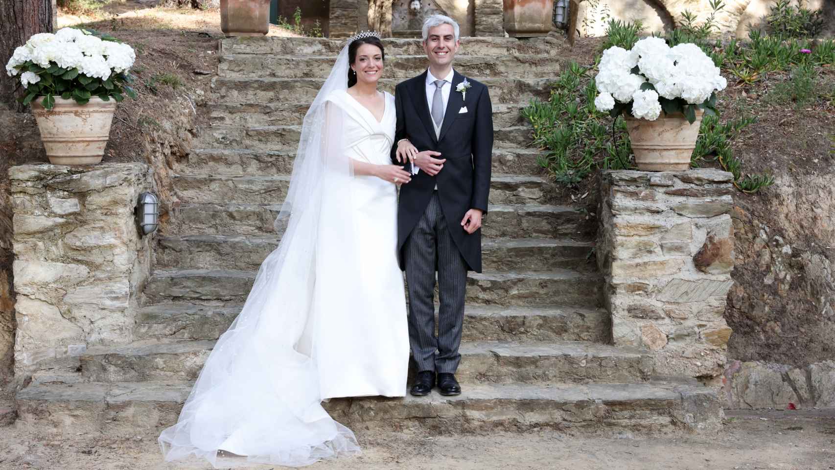 La princesa Alexnadra y Nicolas Bagory el día de su boda.