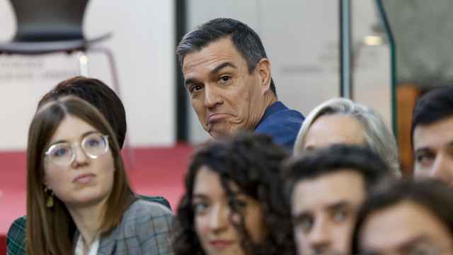 El presidente Sánchez, durante el acto de inauguración de la Casa de la Arquitectura, este lunes en Madrid.