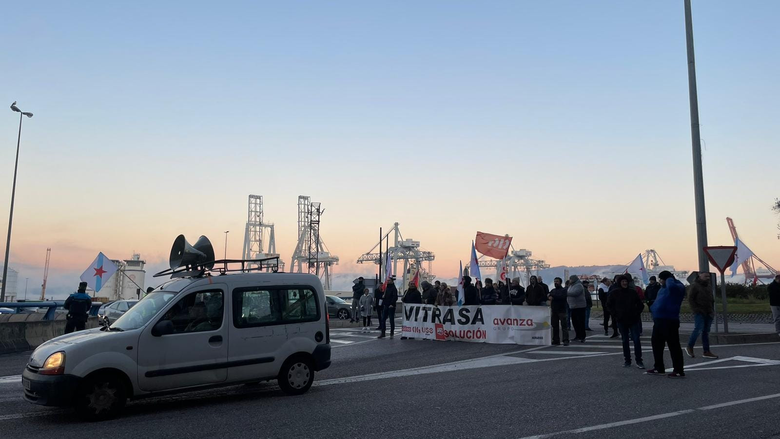 Manifestación de Vitrasa, a 18 de diciembre de 2023. Foto: Treintayseis