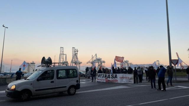 Manifestación de Vitrasa, a 18 de diciembre de 2023. Foto: Treintayseis