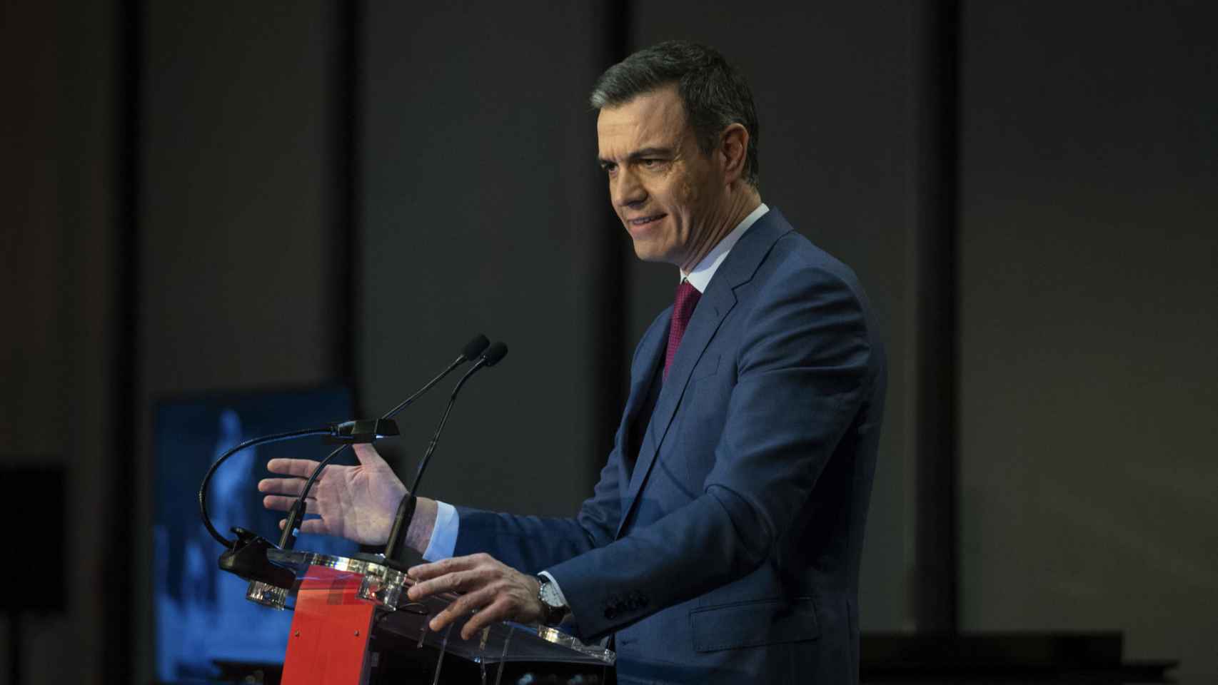 El presidente del Gobierno, Pedro Sánchez, este lunes en Madrid.