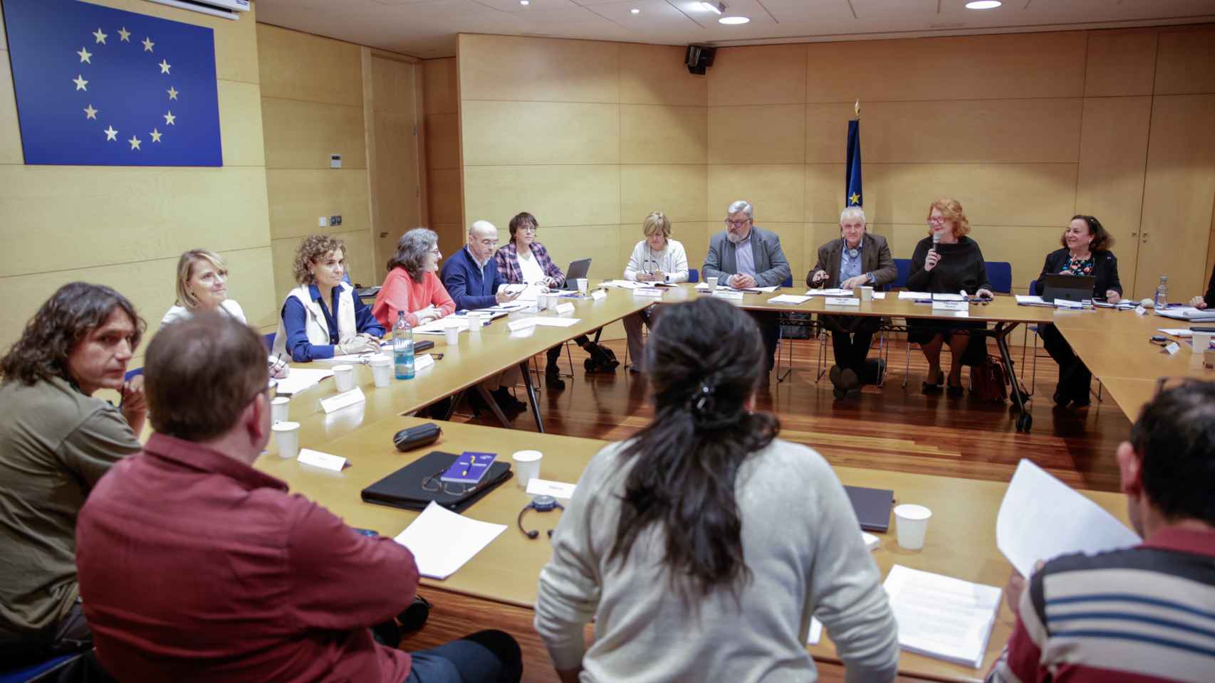 Reunión de la delegación de eurodiputados de la Comisión de Peticiones con peticionarios, representantes de familias y profesiones, este lunes, en Barcelona