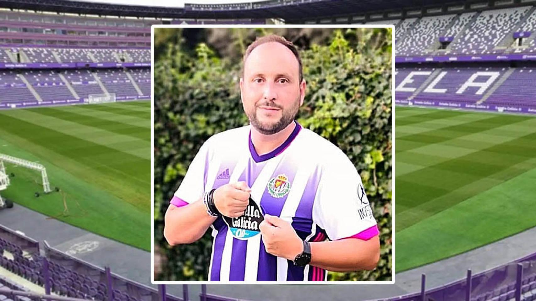 Mario Puertas, presidente de la Federación de Peñas del Real Valladolid y el estadio José Zorrilla