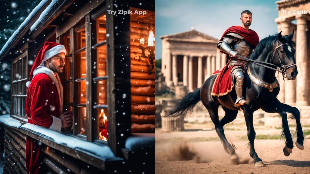 Zipik permite también usar otras temáticas o filtros como la antigua Roma.