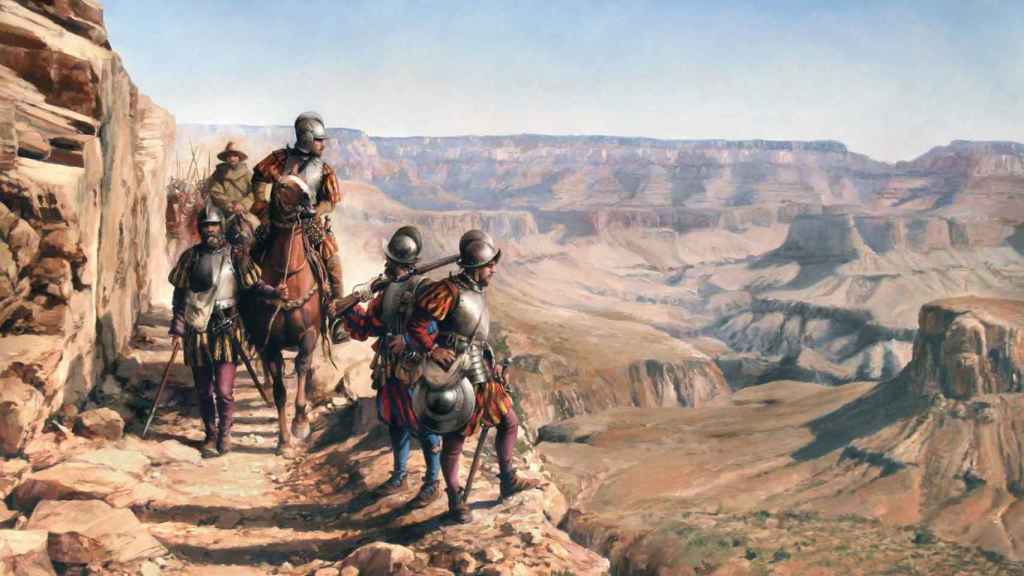 'La conquista del Colorado', un lienzo de Augusto Ferrer-Dalmau que recrea la expedición de Vázquez de Coronado.