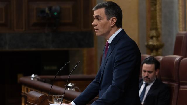 El presidente del Gobierno, Pedro Sánchez, en el Congreso.