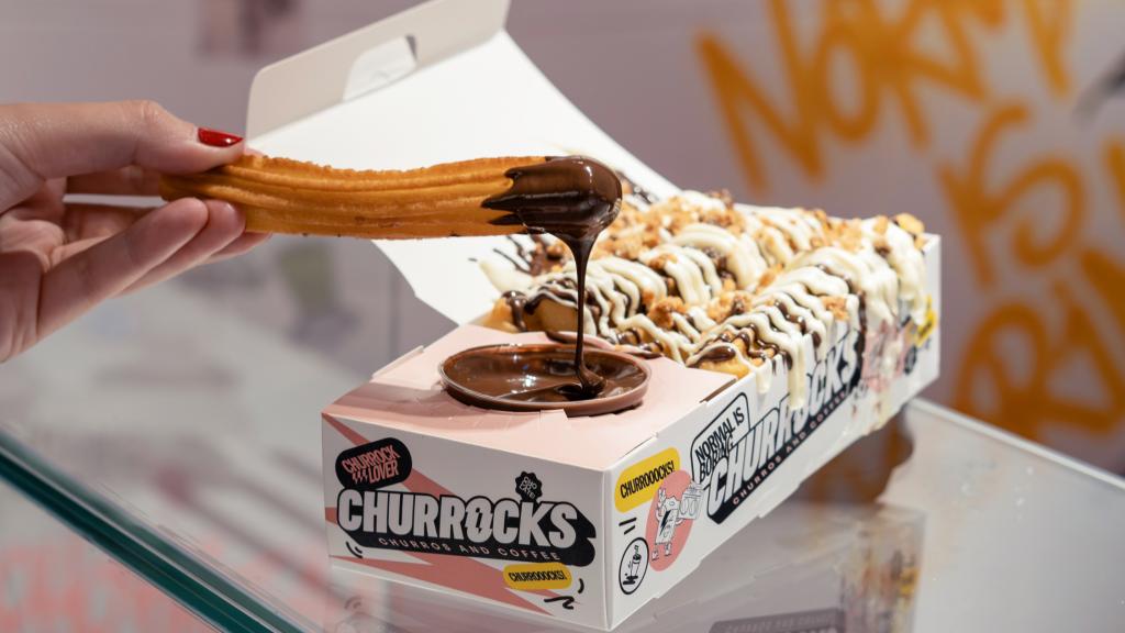 Caja de churros de siropes de colores de Churrocks.