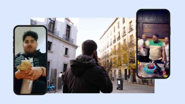 Fotomontaje con Javi, de Patrulla Ciudadana, y Andrei D., conocido carterista del centro de Madrid.
