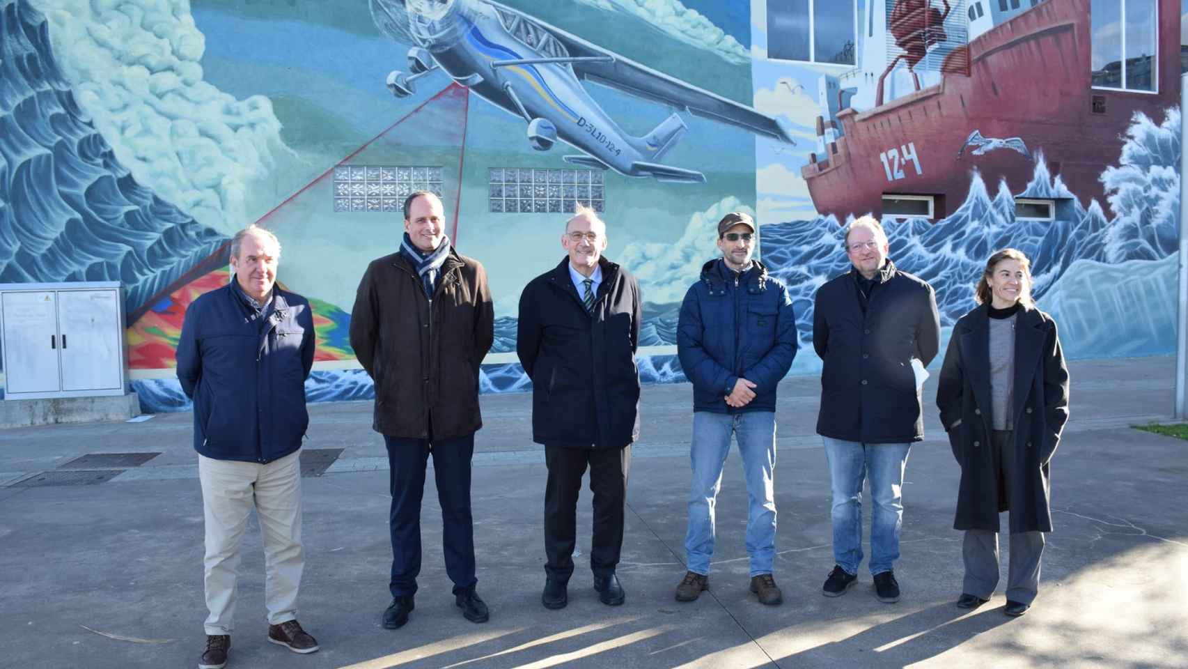 Presentación del mural de Delio Rodríguez en el Náutico de Vigo.