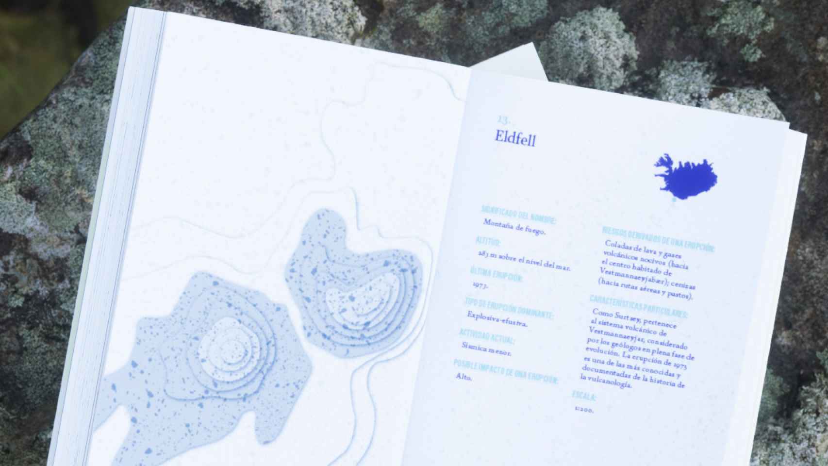 Interior del libro  ‘Atlas novelado de los volcanes de Islandia’.