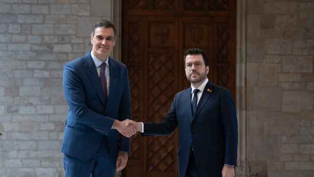 El presidente del Gobierno, Pedro Sánchez, y el president de la Generalitat, Pere Aragonès, este jueves.