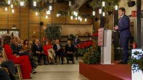 El presidente de la Junta de Castilla y León, Alfonso Fernández Mañueco, participa en el acto conmemorativo del 120 aniversario de la Cámara de Comercio de Segovia, en el que se entregan los premios 'Sello Real de Paños 2023'