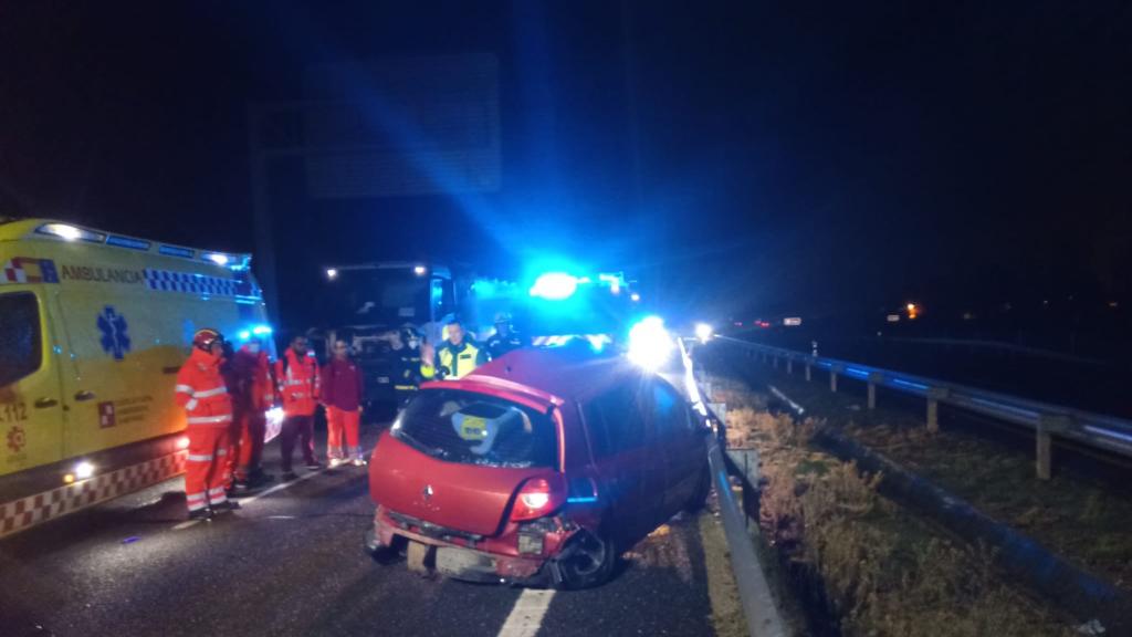 Imagen del accidente en la A-601 a la altura de Cuéllar