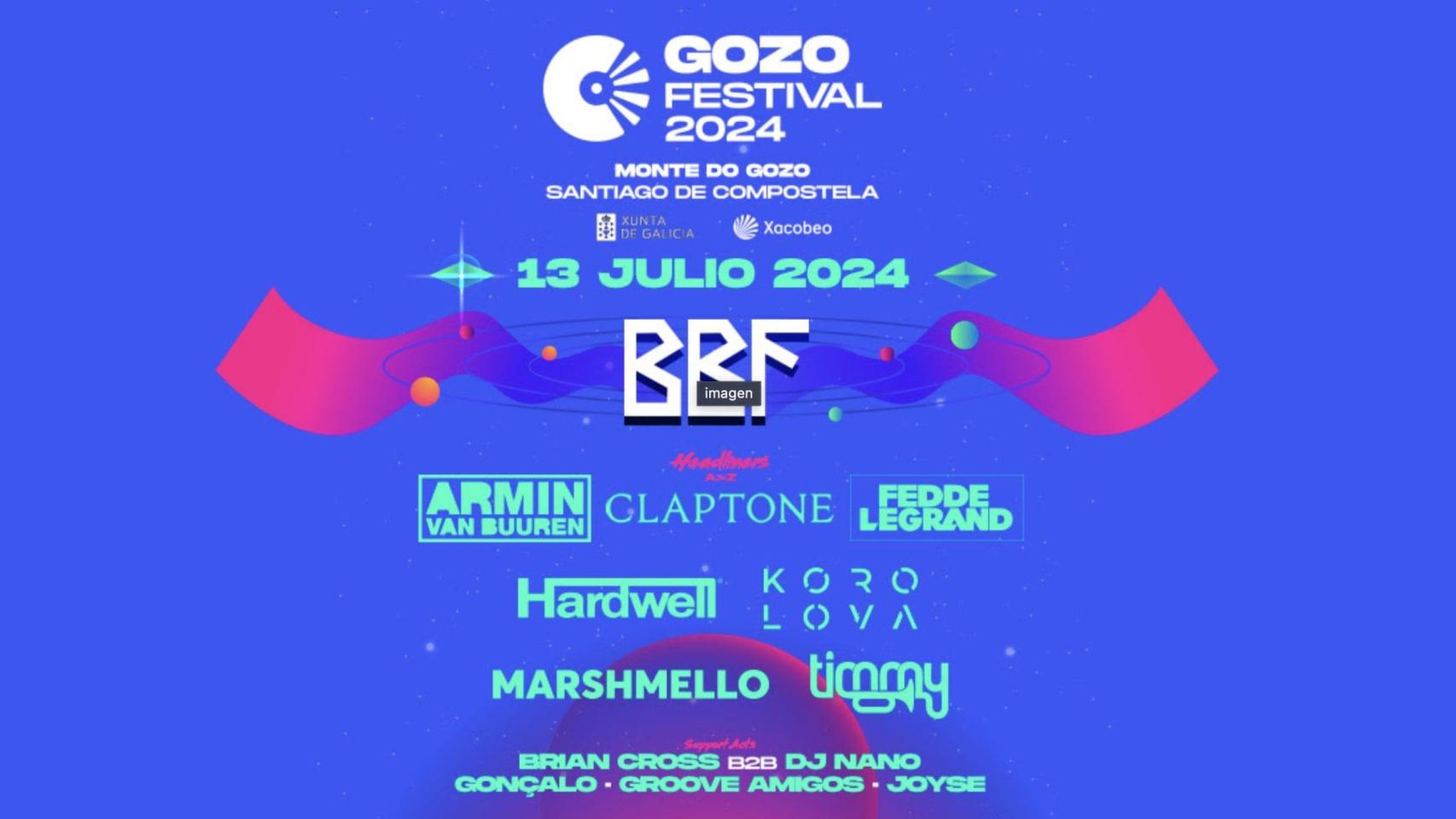 Armin Van Buuren, Hardwell, Marshmello, Timmy Trumpet… actuarán en O Gozo Festival 2024 en Santiago