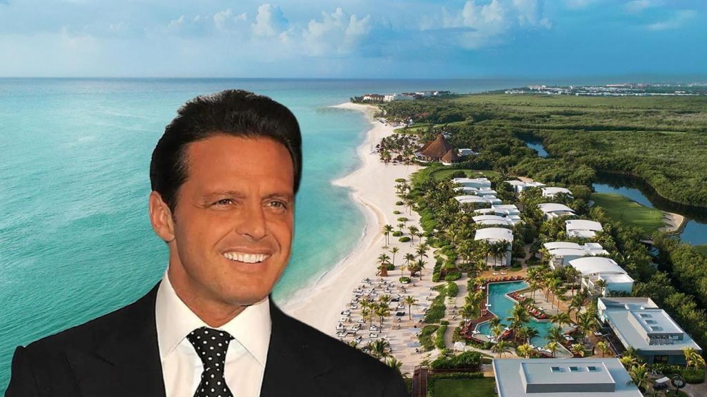 Montaje de EL ESPAÑOL de Luis Miguel, con una imagen de Getty Images, y la Riviera Maya.