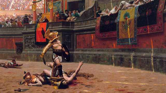 'Pollice verso', cuadro que representa un combate de gladiadores. 1872
