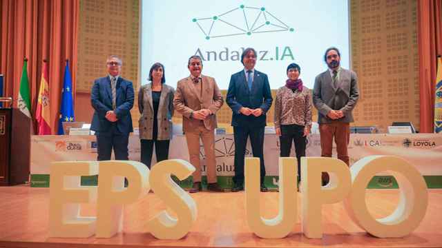 Un momento de la inauguración del Evento Andaluz IA sobre Inteligencia Artificial en la Universidad Pablo de Olavide.
