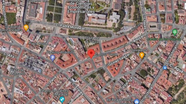 Zona del Centro de Málaga donde ha sido localizada la persona herida.