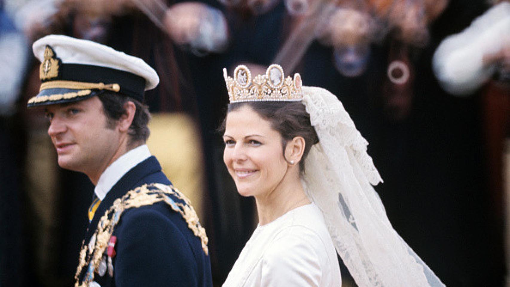 La boda de los Reyes de Suecia, en 1976.