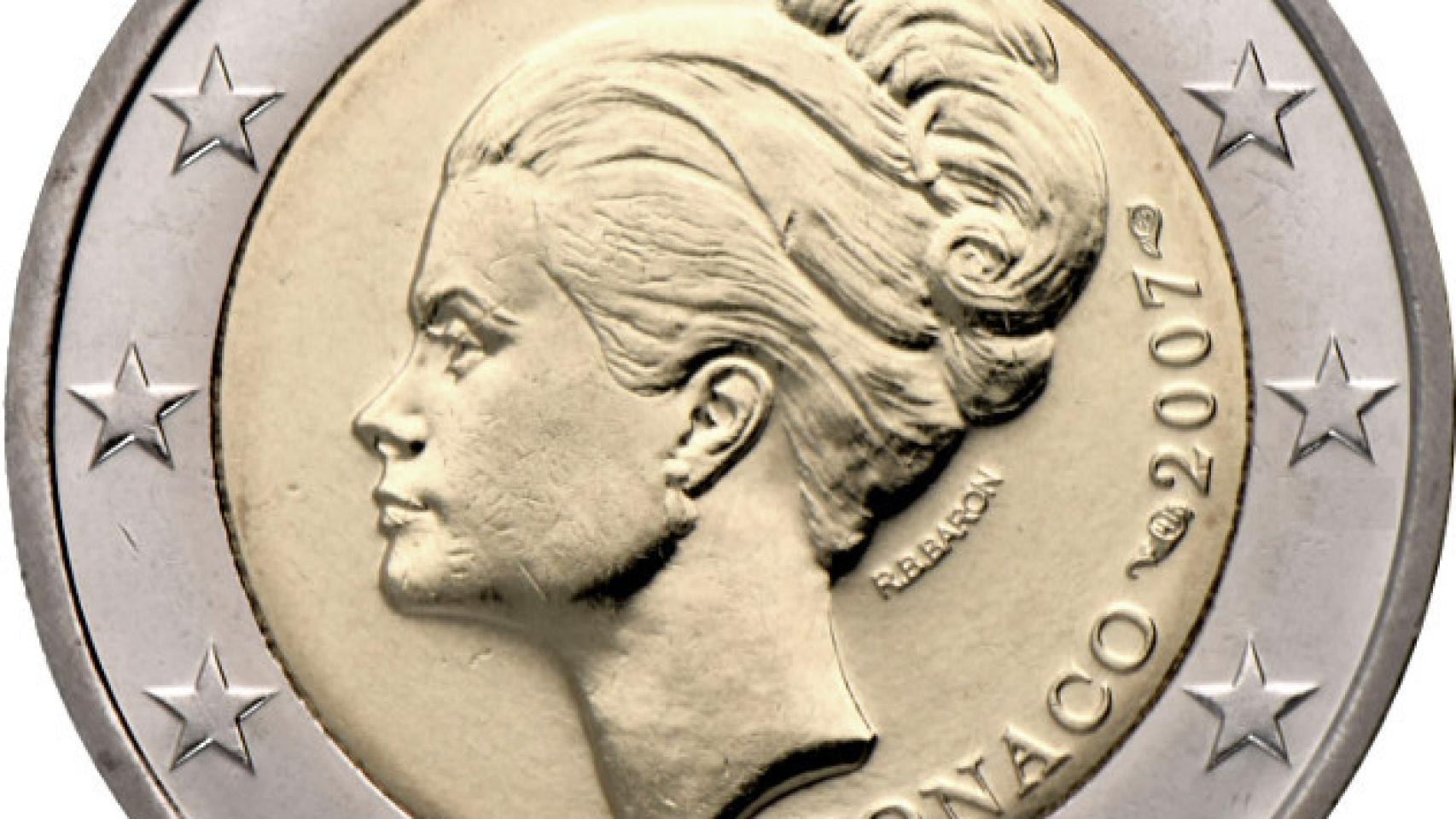Moneda de 2 euros con la imagen de Grace Kelly