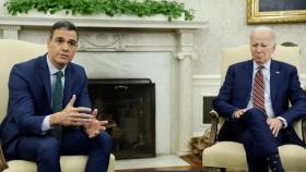 Pedro Sánchez y Joe Biden, en una reunión entre ambos en la Casa Blanca (Washington).