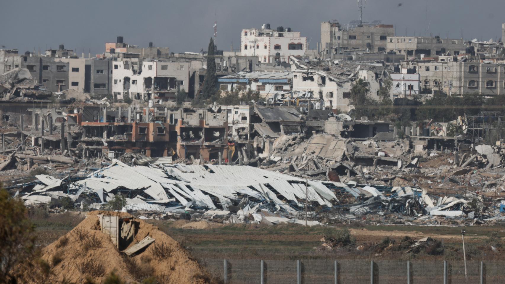 Ruinas de edificios destruidos en Gaza City