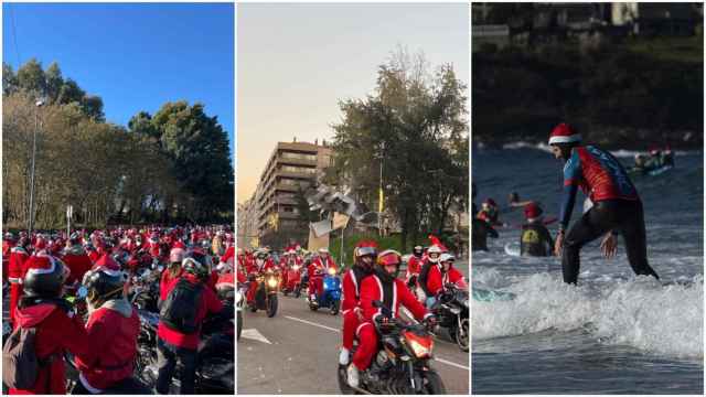 Paso de la Papanoelada motera por Vigo y Papanoelada surfera en Nigrán.