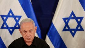 Benjamín Netanyahu, primer ministro de Israel, en una conferencia de prensa.