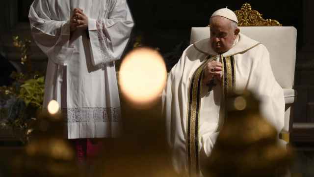 El Papa durante su mensaje de navidad en el Vaticano.