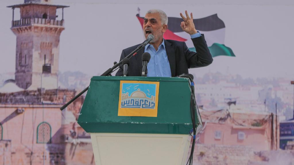 El líder de Hamás en la Franja de Gaza Yahya Sinwar el pasado mes de abril.