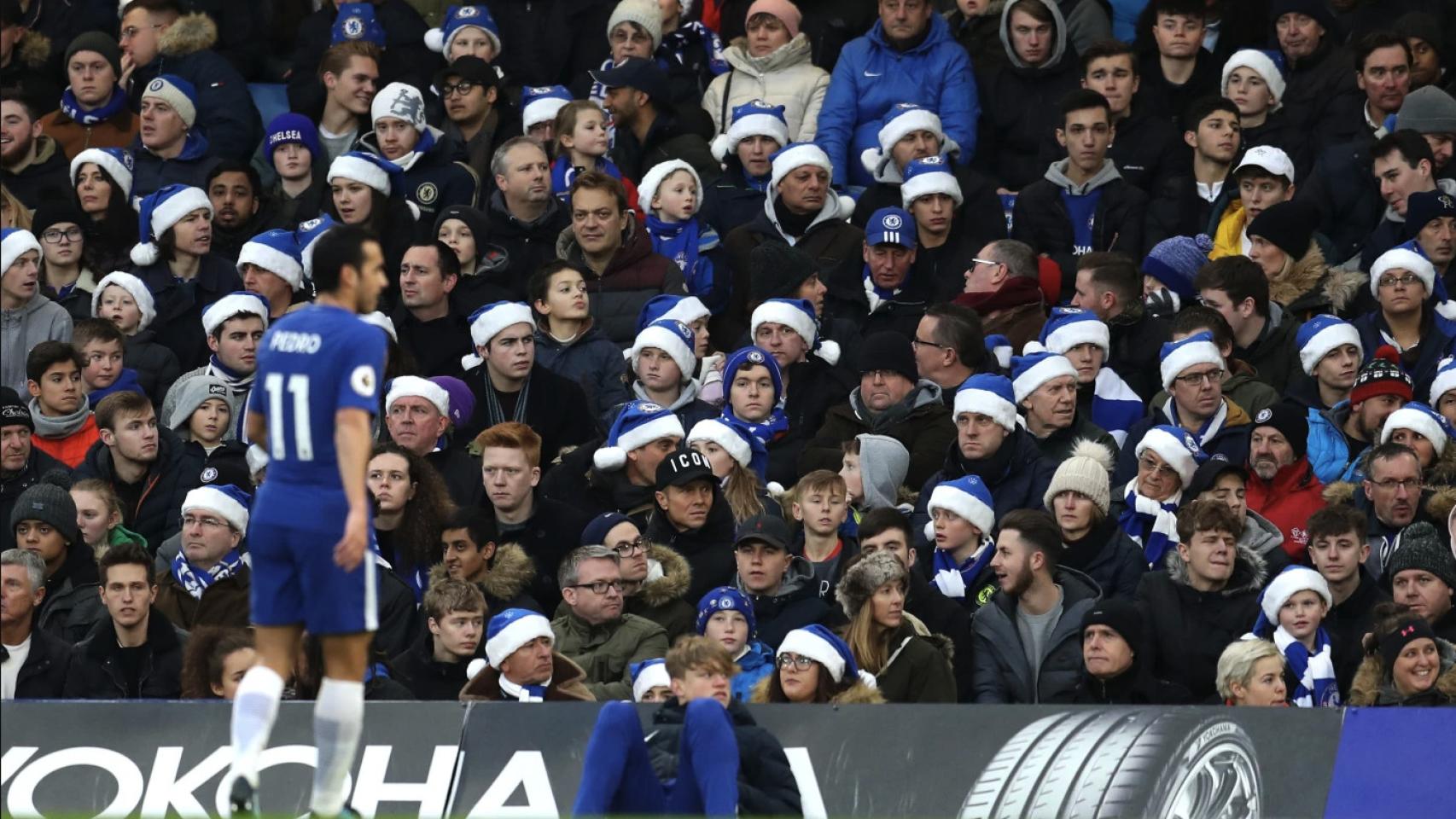 Aficionados del Chelsea durante un Boxing Day de la Premier League