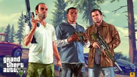 Protagonistas de GTA V en una imagen promocional.