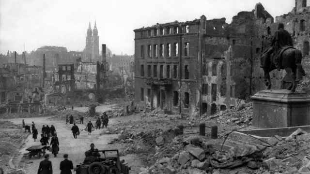 La ciudad alemana de Núremberg en ruinas en 1945.