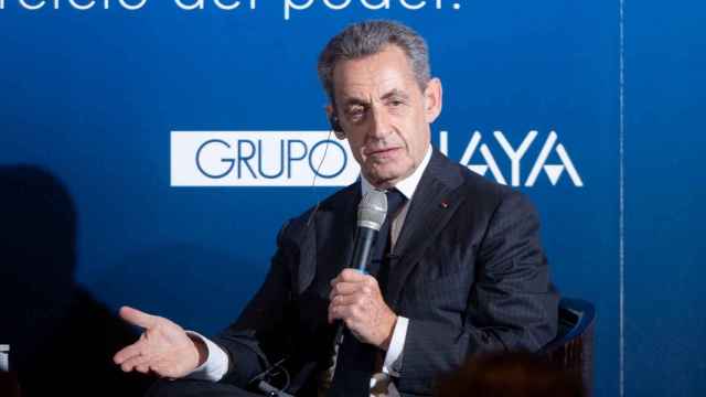 Nicolas Sarkozy, durante la presentación de su libro en Madrid.