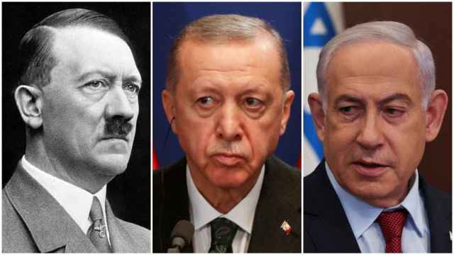 Adolf Hitler, Recep Tayyip Erdogan y Benjamín Netanyahu.