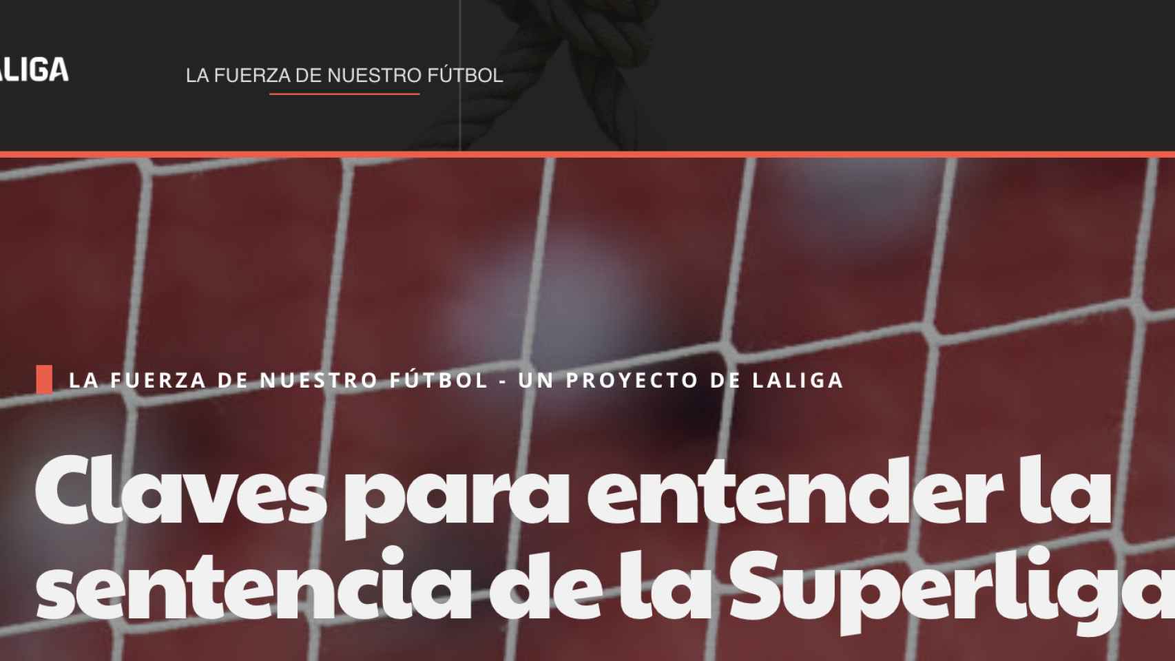 Captura de una campaña de LaLiga contra la Superliga en medios de comunicación