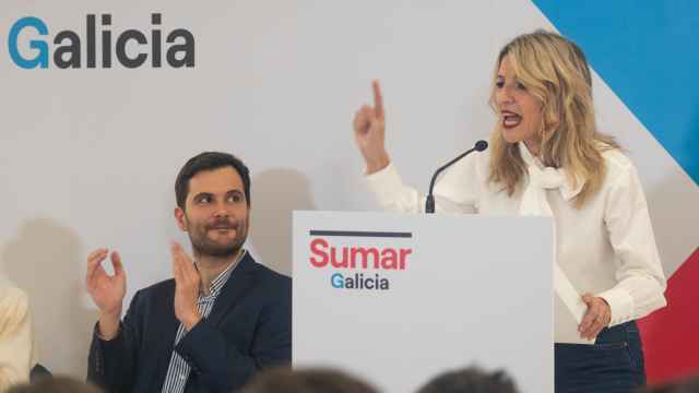 Yolanda Díaz, vicepresidenta segunda, en la presentación de la candidatura de Sumar a las elecciones gallegas, este miércoles en Santiago.