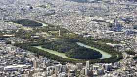 Imagen aérea del kofun del emperador Nintoku, el más grande de Japón.