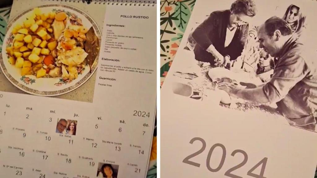 Dos capturas del vídeo del calendario que se ha hecho viral.