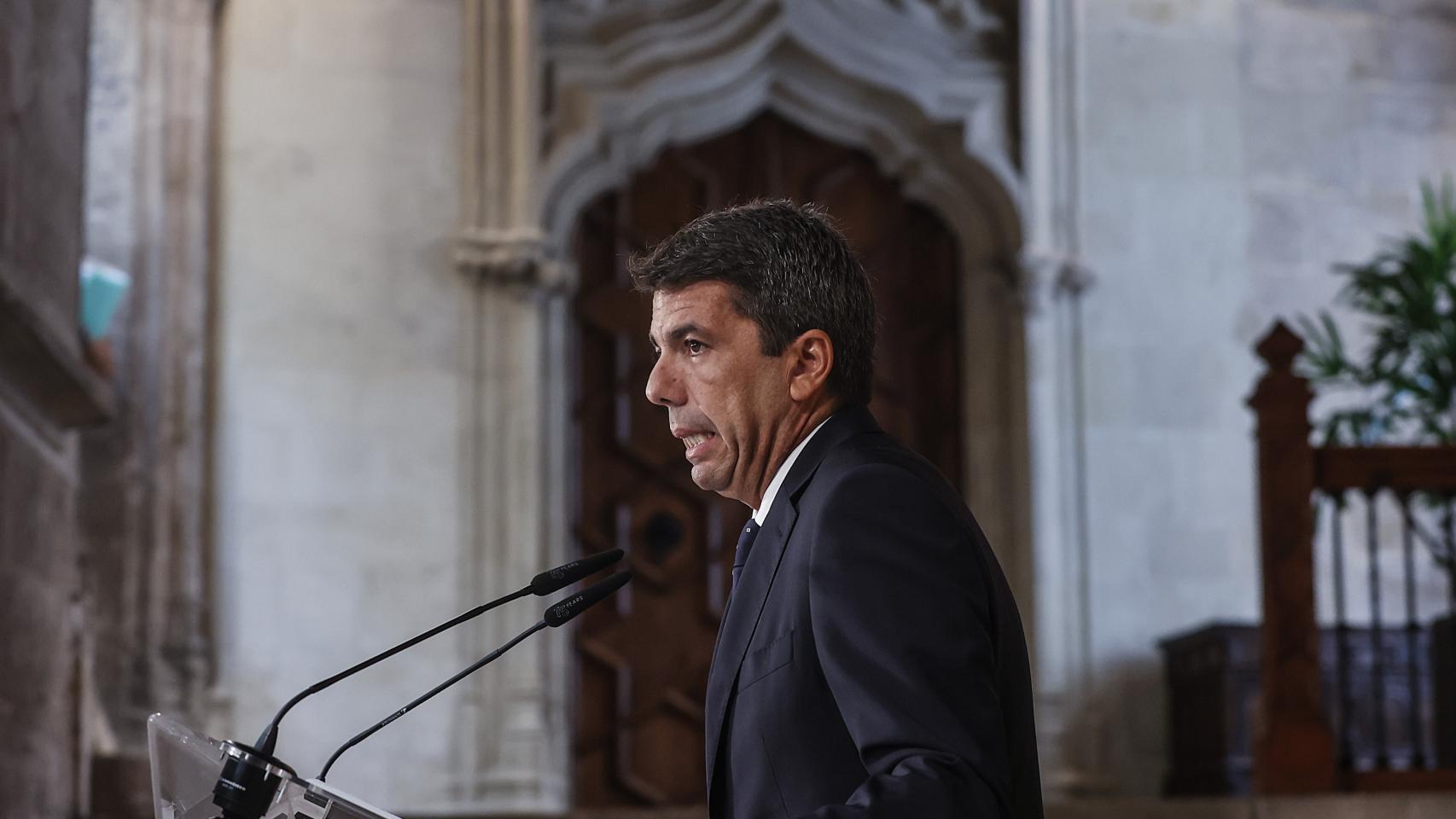 El presidente Carlos Mazón en una imagen de archivo en Las Cortes valencianas