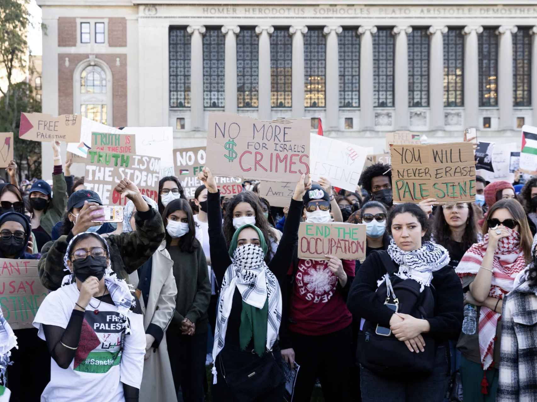 Manifestación antisemita en una universidad americana.