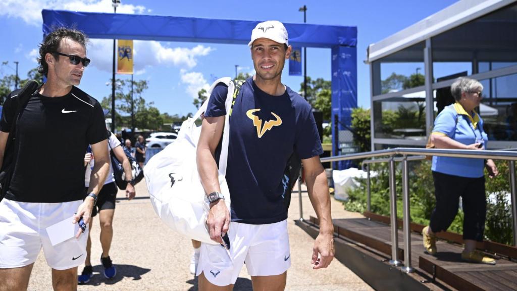 Rafa Nadal, en su llegada a Brisbane