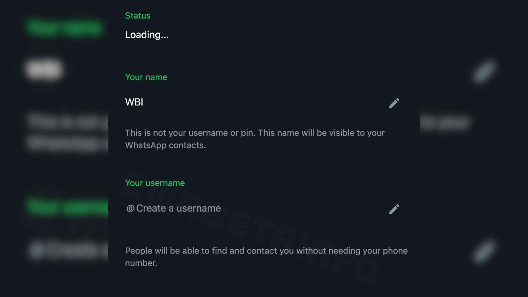 Nueva opción de nombre de usuario en WhatsApp Web