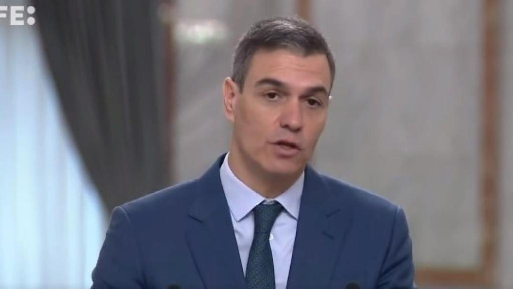 Pedro Sánchez durante su comparecencia en su visita a Irak.