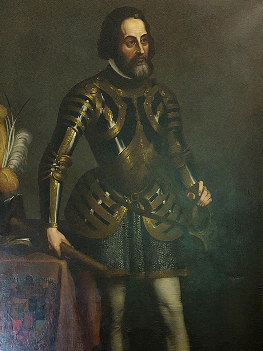 Retrato de Hernán Cortés.