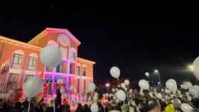 Un gran lanzamiento de globos en Arroyo de la Encomienda en unas navidades pasadas