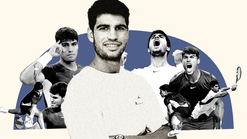 Carlos Alcaraz, en un fotomontaje