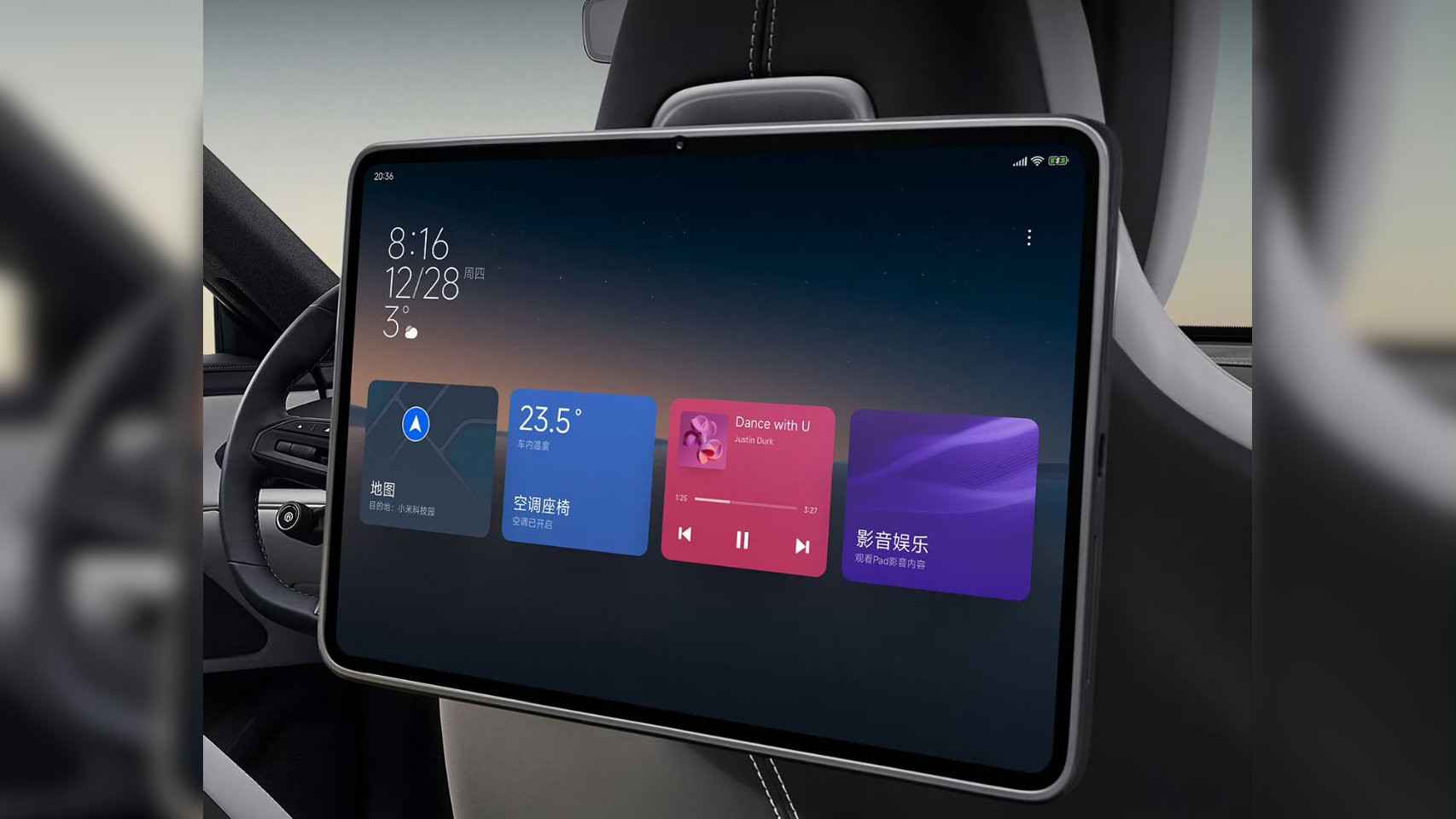 Las pantallas de los asientos traseros del SU7 serán tablets de Xiaomi