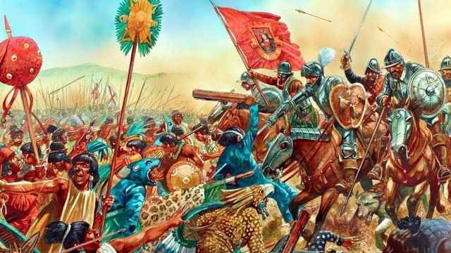 La batalla de Otumba, en la que vencieron Hernán Cortés y 600 españoles.