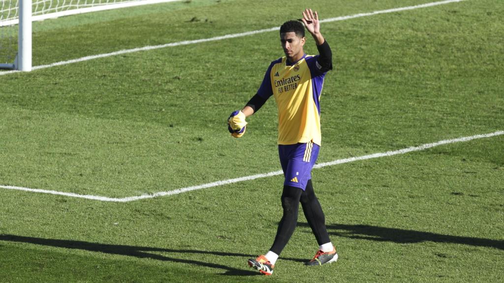 Jude Bellingham, en el entrenamiento del Real Madrid.